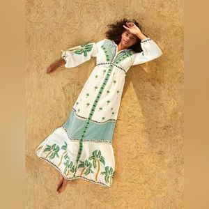 Farm Rio Embroidered maxi dress